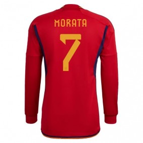 Spanien Álvaro Morata 7 2023/2024 Hemma Fotbollströjor Långärmad